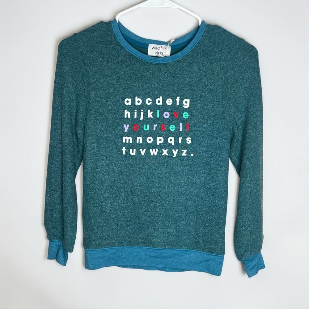 Wildfox Kids Love Yourself Alphabet Sweatshirt NWT Girls Size S